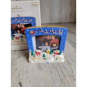 Hallmark Christmas village magic recordable‎ photo frame ornament Xmas